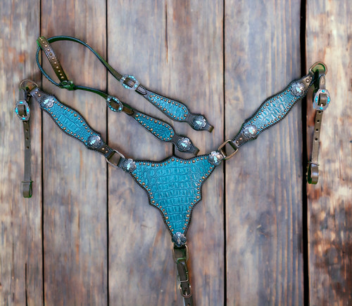 Western headstall alligatore - western,