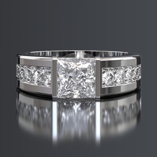 Raro anello solitario - , diamante