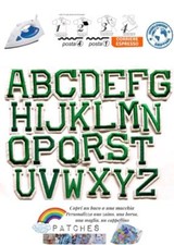 patch green alphabet letter iron on toppa termoadesiva verde ABC alfabeto nome