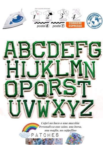 Patch green alphabet letter - patch,