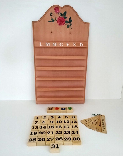 Calendario perpetuo legno - calendario,