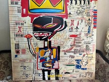 Jean-michel Basquiat - Stupendo dipinto olio su tela - timbrato - firmato - A1
