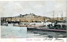 CAGLIARI - PANORAMA - VELIERI BARCHE - ALTEROCCA TERNI - VG 1905 FP - C6812