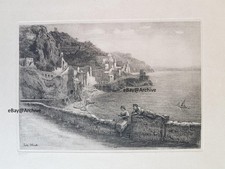Luigi Olivetti 1925 Amalfi panorama acquaforte folio 31 x 25 cm. non comune