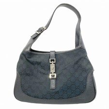 Borsa a tracolla Gucci Jackie 00963 in tela nera vintage autentica