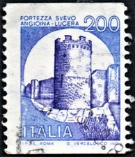 francobolli italia 1980 castelli bobina macchinette lire 200 repubblica lucera