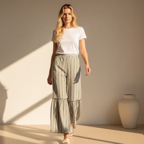 Pantalone joyous righe - pantalone, gamba