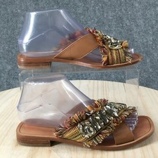 Corona sandali vintage donna 6,5M Somaya slides pelle marrone casual strass