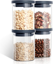 4 Pezzi Barattoli Vetro Con