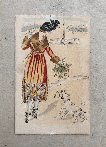 Cartolina antica elegante - cartolina, e