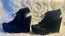 Tacchi donna zeppa scamosciati
