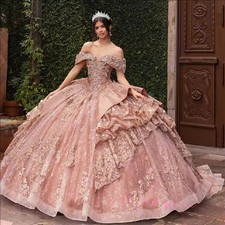 Abiti da ballo rosa perline