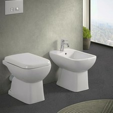 Coppia wc e bidet con scarico