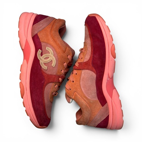 Sneaker chanel logo - cc, 'coral'