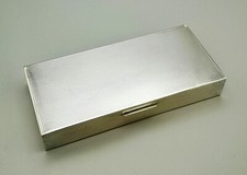 SCATOLA PORTASIGARI IN ARGENTO 800 CON INTERNO IN LEGNO