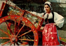 Cartolina 1052. Sicilia. Costumi siciliani. Viaggiata. Affrancatura rimossa