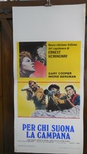 POSTER FILM ITALIANO ORIGINALE PLAYBILL Per chi suona la campana HEMINGWAY BERGMAN
