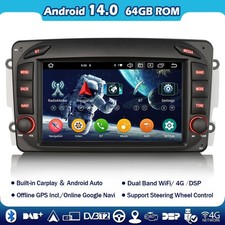 64GB Android 14 Autoradio 2 din WIFI GPS Mercedes Classe A/CLK/G W209 W639 Viano