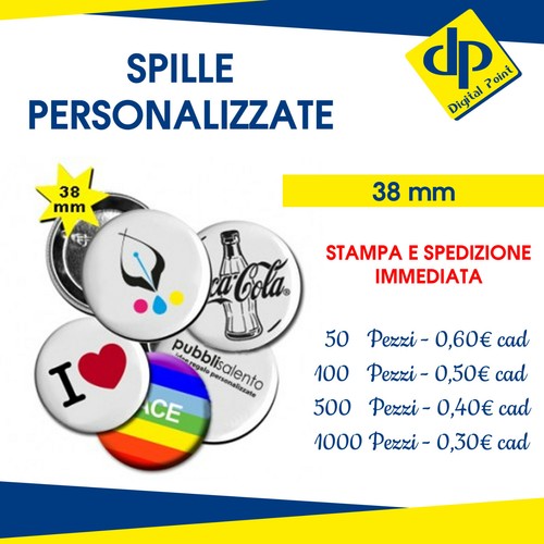 Spille 38mm personalizzata - 50,