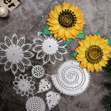 Fustelle fustellate fiori girasole metallo scrapbooking carta goffratura artigianato