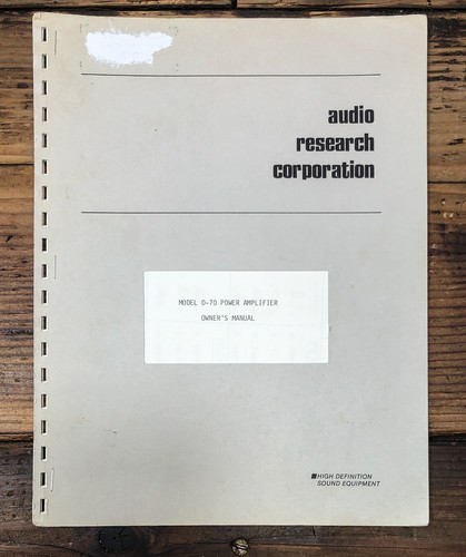 Audio research amplifier - research, d-70
