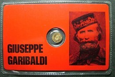 token  ITALIA GIUSEPPE GARIBALDI    Piccola Moneta oro 8 kt     in  sealed  card