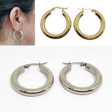 Orecchini a cerchio uomo donna in acciaio cerchietti modello pirata spessore 5mm