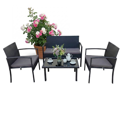 Set giardino 4pz polyrattan - set,