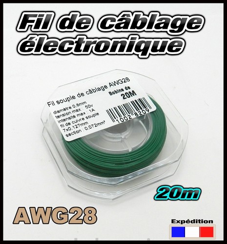 Awg28v fil vert câblage - awg28v, de