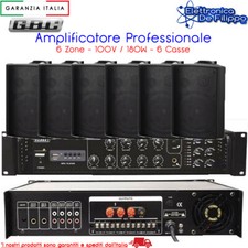 AMPLIFICATORE PROFESSIONALE MUSICALE CON 6 CASSE INCLUSE 61065120 61611240