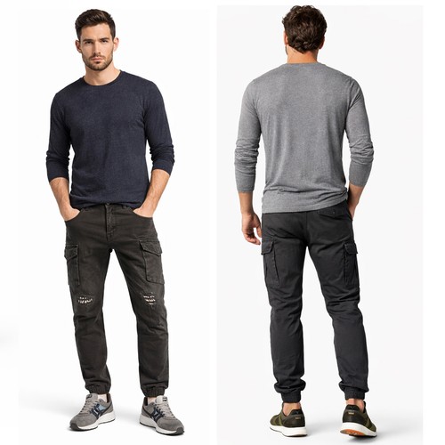 Jeans uomo cargo tasconi - uomo,