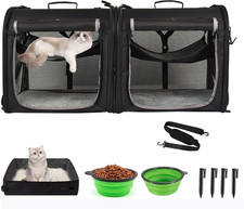 Trasportino Portatile 2 in 1 per Cani Di Taglia Media E Grande Gatto 2 Gatti, Se