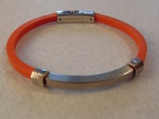 BRACCIALE UOMO BORSARI IN ACCIAIO E CAUCCIU'CON PICCOLO BRILLANTINO