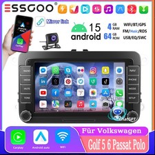 Autoradio 7" Android 15 4+64GB GPS +KAM ChatGPT per VW Polo Golf 5 6 Plus Touran