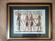 Quadro Papiro egiziano autentico con vetro e cornice 54x45