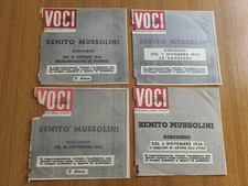 DISCORSI DI BENITO MUSSOLINI ERA FASCISTA GUERRA VITTORIA 4 DISCHI 45 GIRI