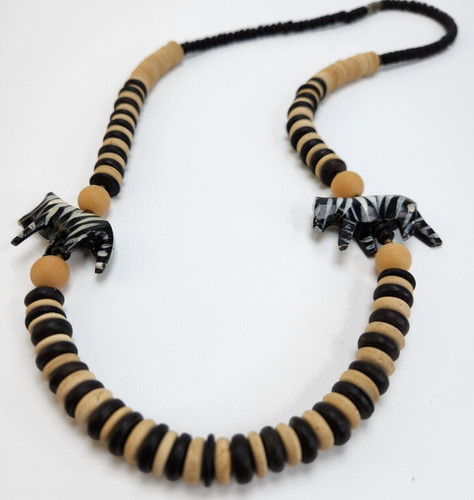 Collana safari perle - in, legno