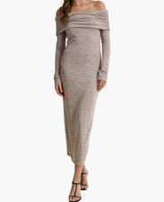 Abito midi COA beige spalle