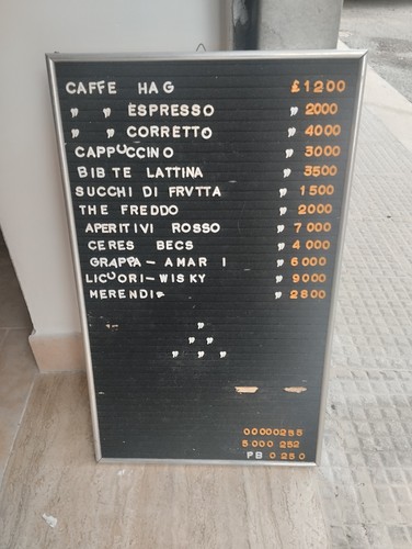 Listino prezzi bar - prezzi,