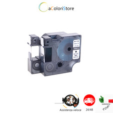 Nastro laminato compatibile per Dymo S0720530 45013  12mm x 7m  nero su bianco