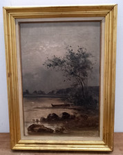 ERMANNO CLARA primi '900 -  PAESAGGIO LIGURE RIVIERA - OLIO SU CARTOCINO Liguria