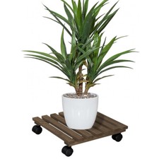 [1 o 3] Carrello sottovaso con ruote Supporto per piante in legno Porta vaso 728