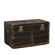Baule da Viaggio Goyard Malle Commode Ottone Legno Anni 20 Francia  Autentico