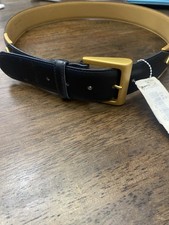 Omega cintura donna vintage in pelle taglia XL fibbia oro navy e accenti