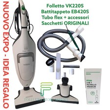 VORWERK FOLLETTO VK220S COMPLETO BATTITAPPETO EB420S HD65S NUOVO EXPO ORIGINALE