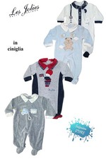 Tutina neonato ciniglia prima nascita corredino giorno e notte LES JOLIES