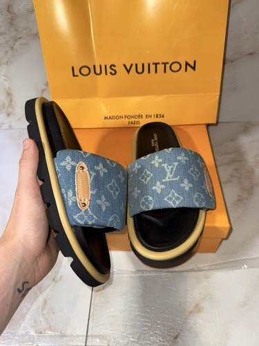 Sandali mule denim monogram - mule,