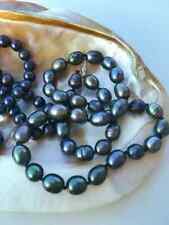 COLLANA PERLE NERE DI TAHITI GRANDI NATURALI GRADO AAA - LUSTRO A SPECCHIO!