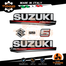 Kit Adesivi Motore Marino Fuoribordo Suzuki DF 6 cv A - Four Stroke RED