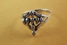 Biker Anello a Teschio Teschio Tatuaggio Anello IN Argento 925 Argento 283